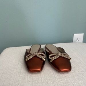 Anthropologie Metallic Flats size 7